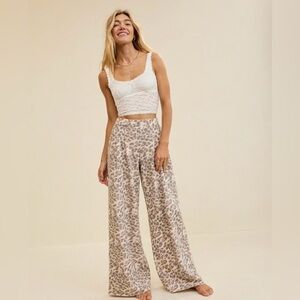 American Eagle Outfitters Leopard Print Wide-Leg Pants